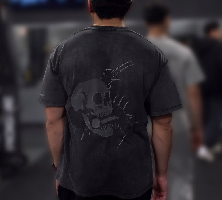 Centipede Skull Oversized Cotton T-Shirt
