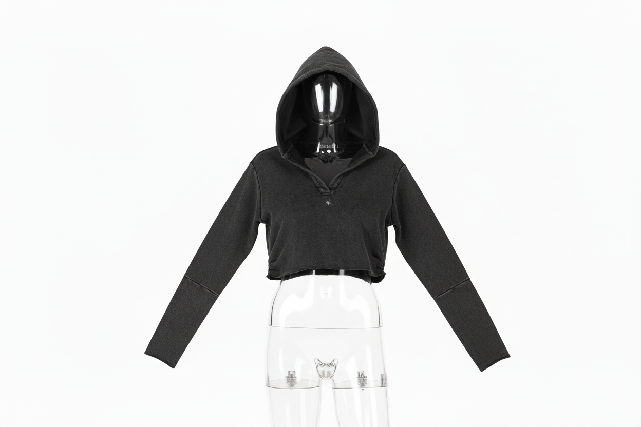 BLK WDW Women's Raw Edge Hoodie