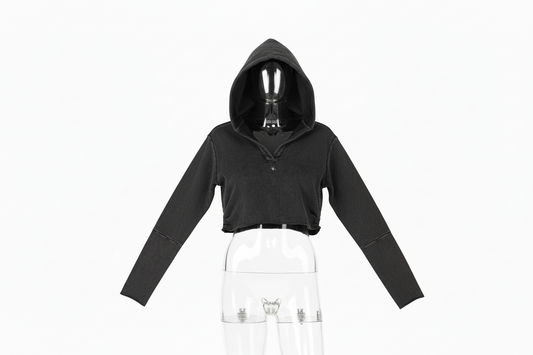 BLK WDW Women's Raw Edge Hoodie